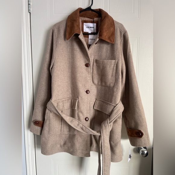 Steve Madden Jackets & Blazers - Steve Madden Tan Utility Barn Jacket XL Quiet Luxury Neutral Minimalist